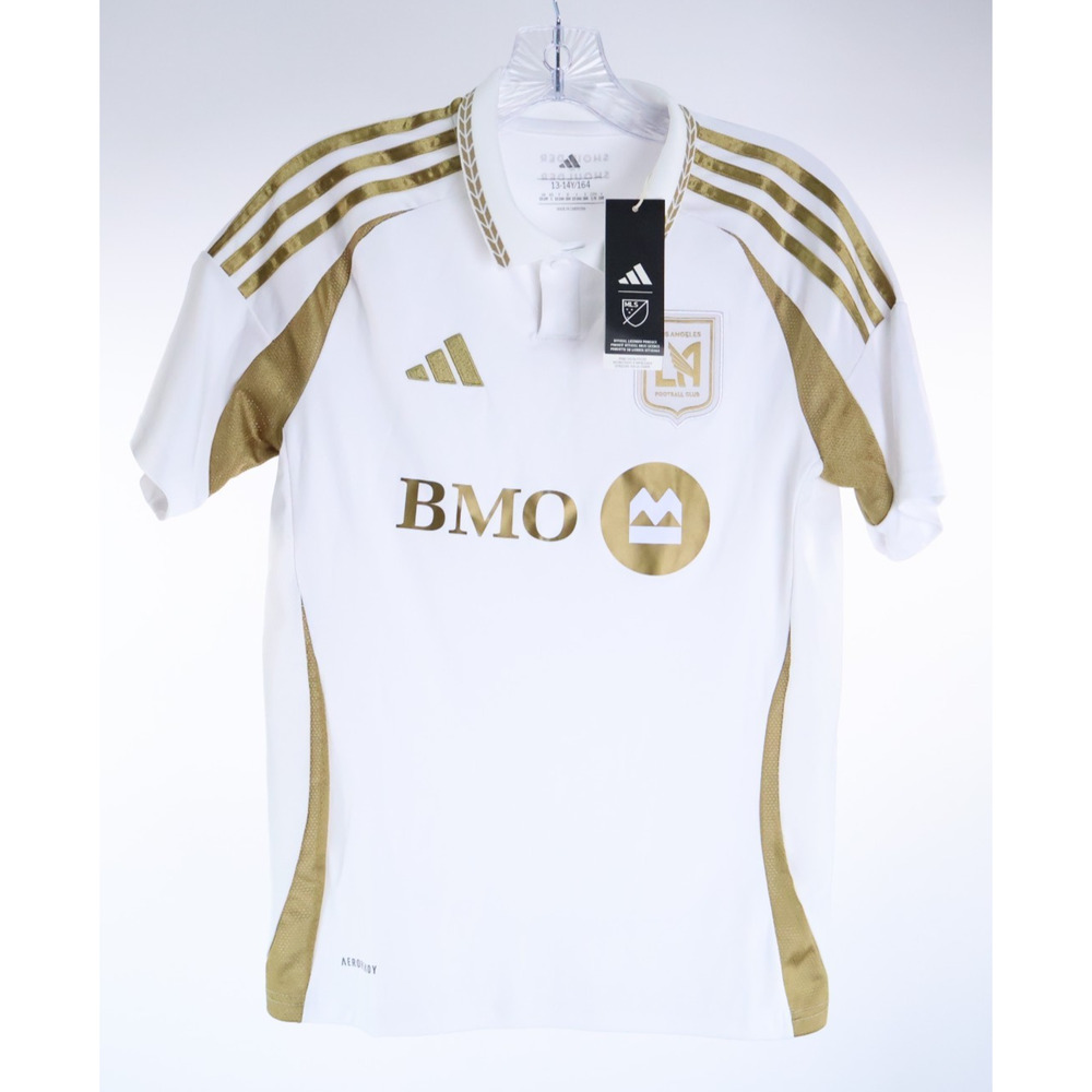 adidas LAFC 25/26 Away Authentic Jersey, Style# IV9859, Size Youth L, White NWT